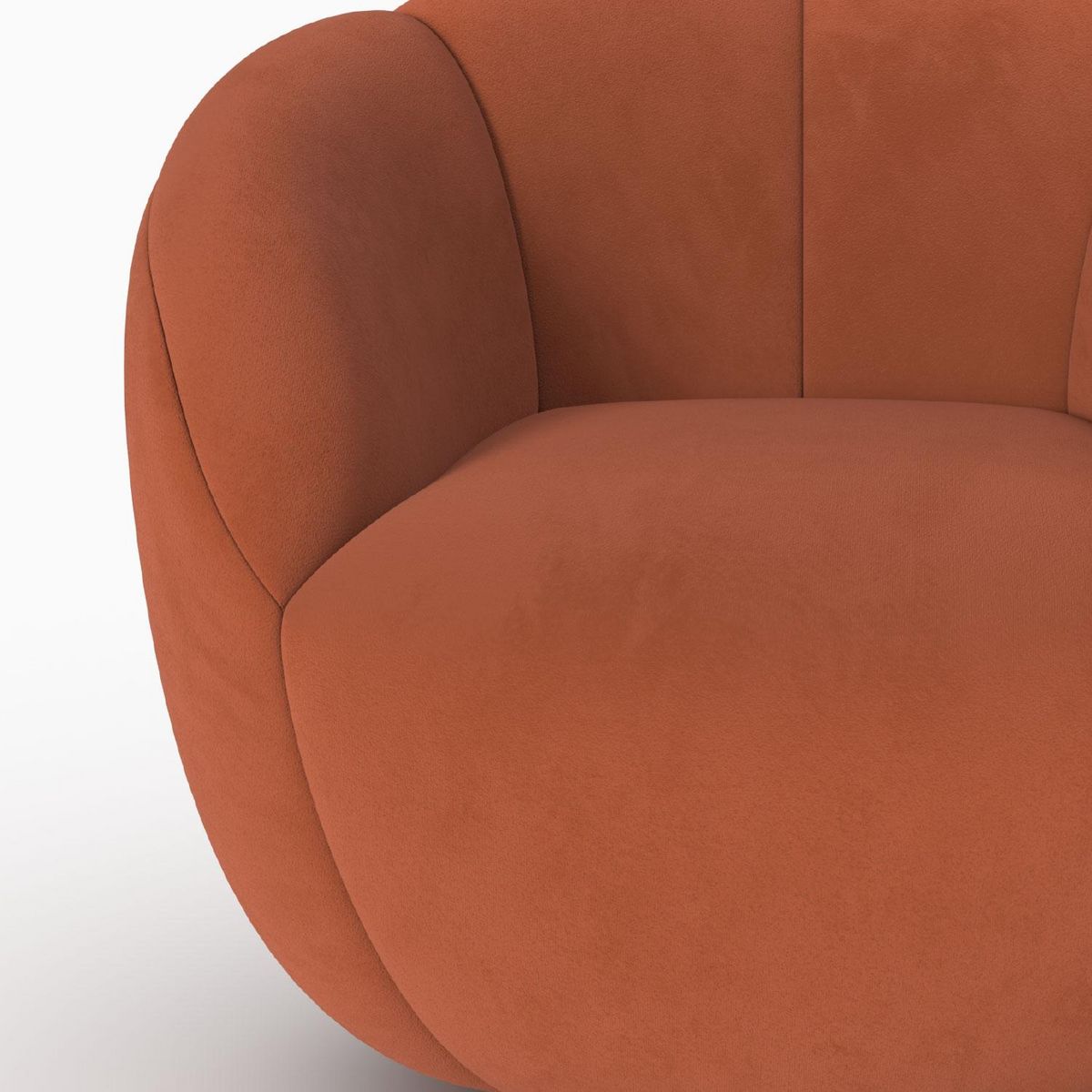 Rendez vous déco Fauteuil pivotant en velours vert - Ysé