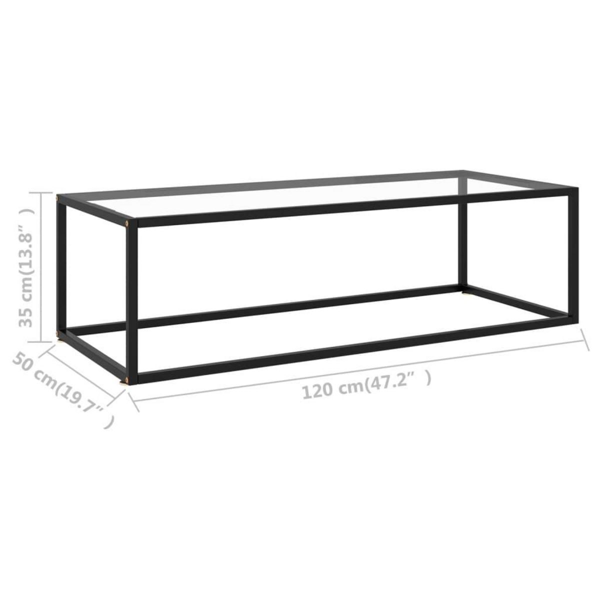 VIDAXL Table basse Noir avec verre trempe 120x50x35 cm
