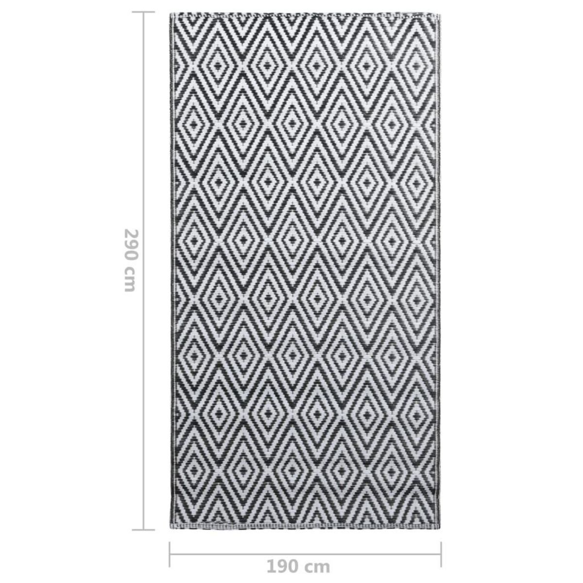 VIDAXL Tapis d'exterieur ARAKIL Blanc et noir 190x290 cm PP