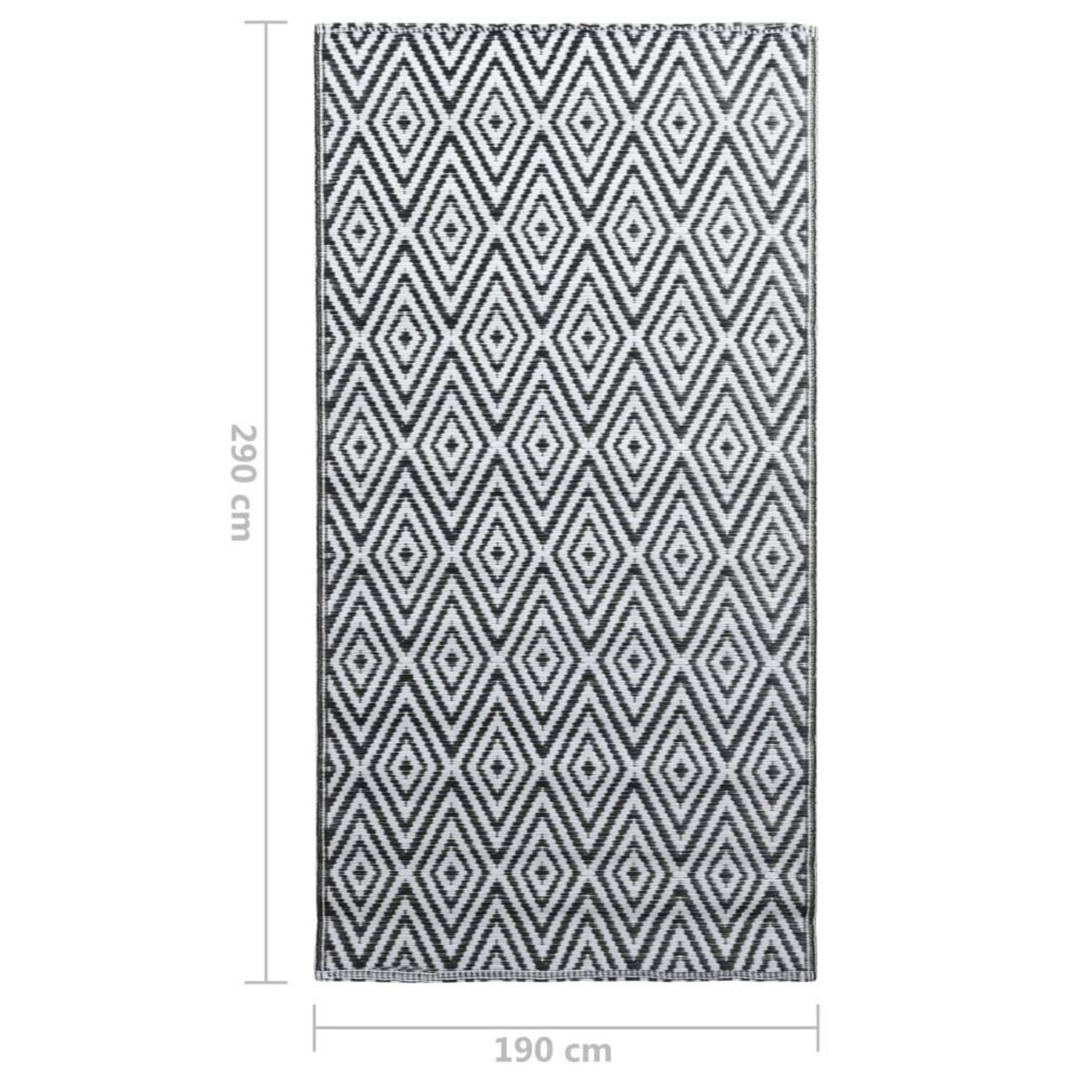 VIDAXL Tapis d'exterieur ARAKIL Blanc et noir 190x290 cm PP
