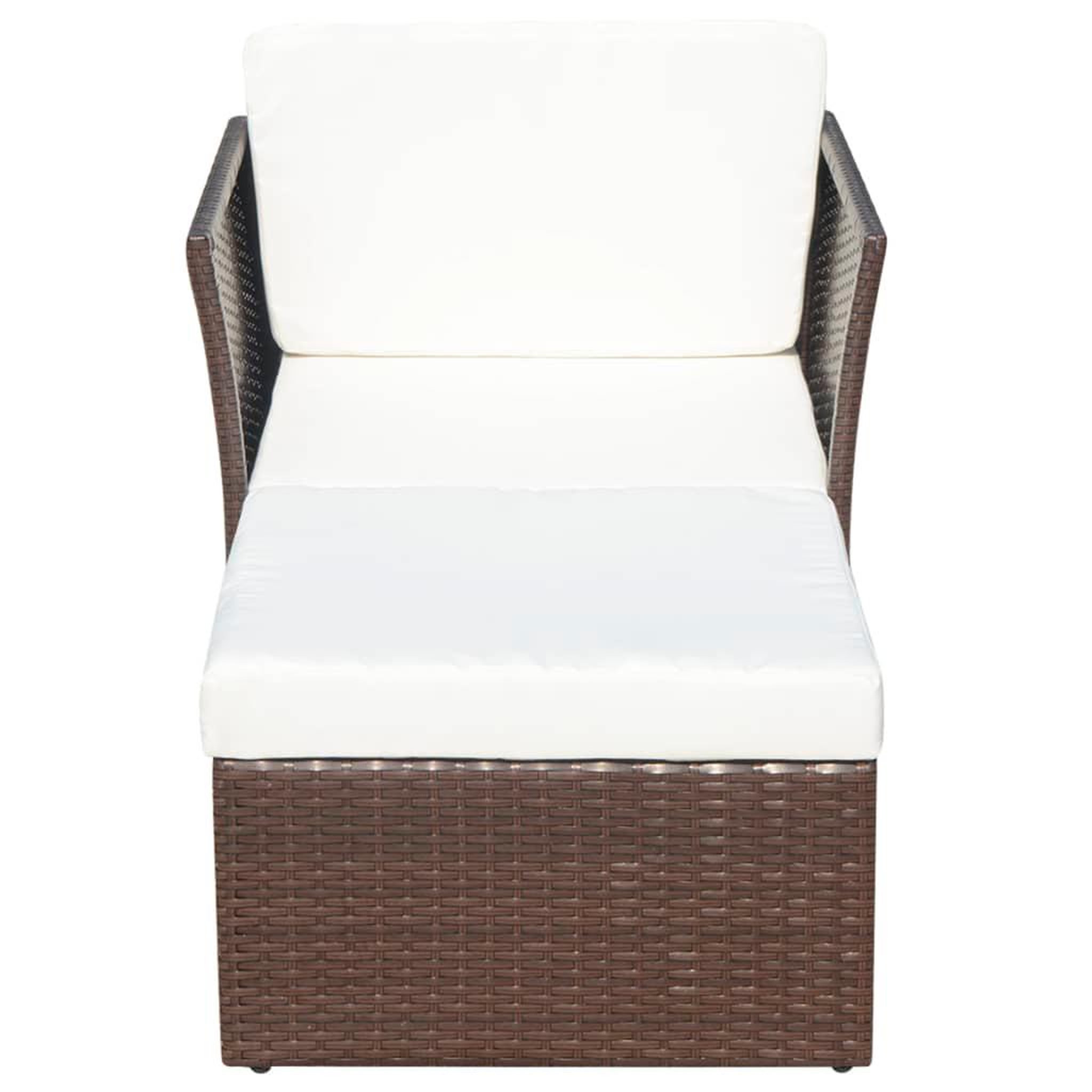 Voir la diapositive 4 : VIDAXL Chaise de jardin avec tabouret Marron Resine tressee