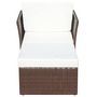 Voir la diapositive 4 : VIDAXL Chaise de jardin avec tabouret Marron Resine tressee