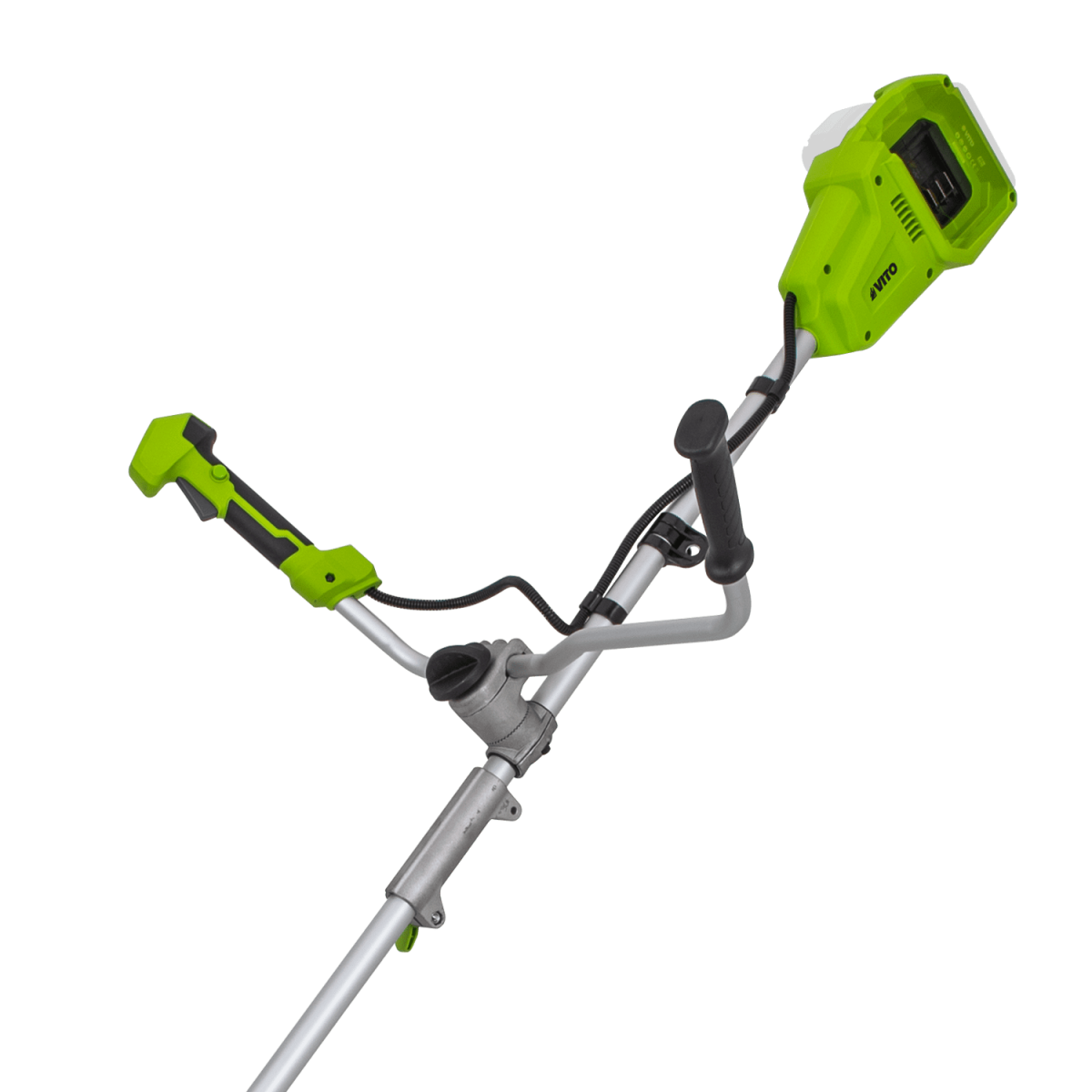 VITO Débroussailleuse et Coupe bordure 40V 2 Batteries Lithium 4Ah + Chargeur Double Lame 3 dents Bobine de fil nylon et Harnais VITO