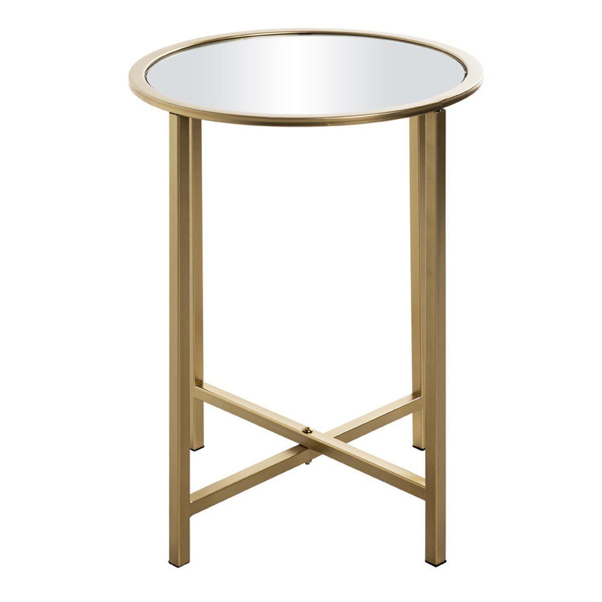 Voir la diapositive 3 : Paris Prix Table d'appoint design  miroir  53cm or