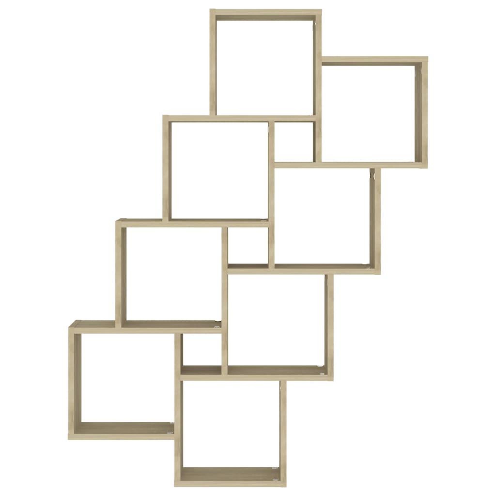 Voir la diapositive 4 : VIDAXL Etagere murale cube Chene sonoma 90x15x119 cm Bois d'ingenierie