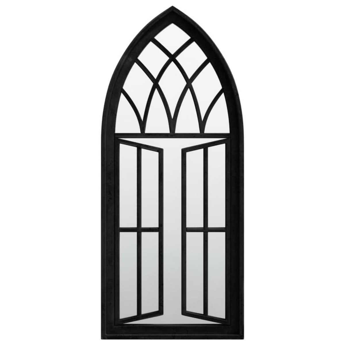 VIDAXL Miroir de jardin Noir 70x30 cm Fer pour utilisation exterieure