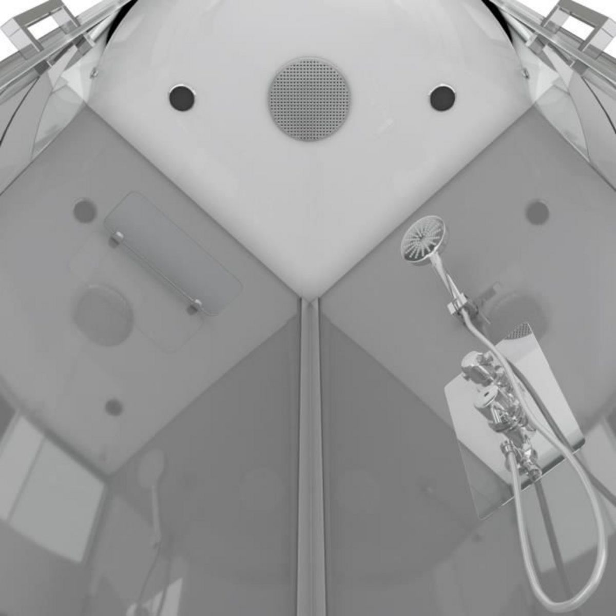 Aurlane Cabine de douche quart de cercle grise verre dépoli 90x90 cm - GREY RIVER II