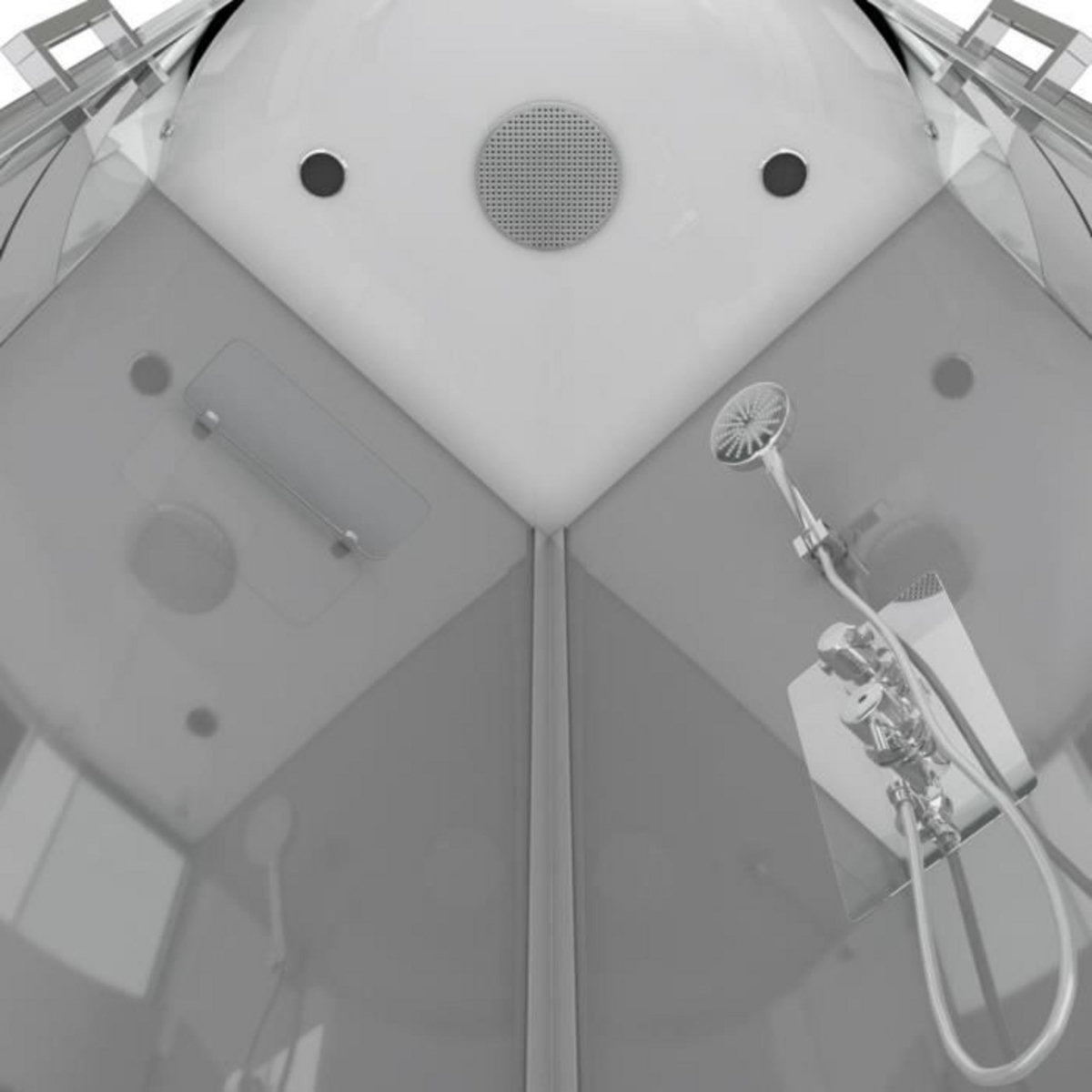 Aurlane Cabine de douche quart de cercle grise verre dépoli 90x90 cm - GREY RIVER II