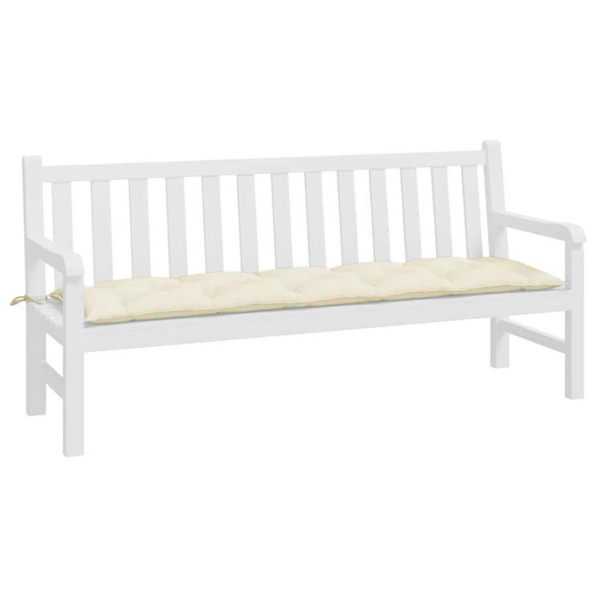 VIDAXL Coussin de banc de jardin blanc creme 180x50x7 cm tissu oxford