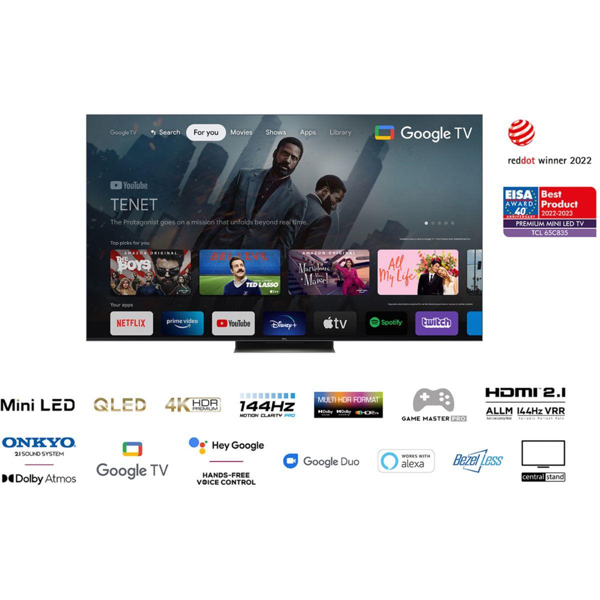 Voir la diapositive 2 : TCL TV QLED MINI LED 65C835