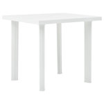 VIDAXL Table de jardin Blanc 80x75x72 cm Plastique