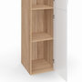 Voir la diapositive 6 : ID MARKET Armoire de bureau 180 cm multifonction SYLVIA blanc et bois 1 porte 3 étagères