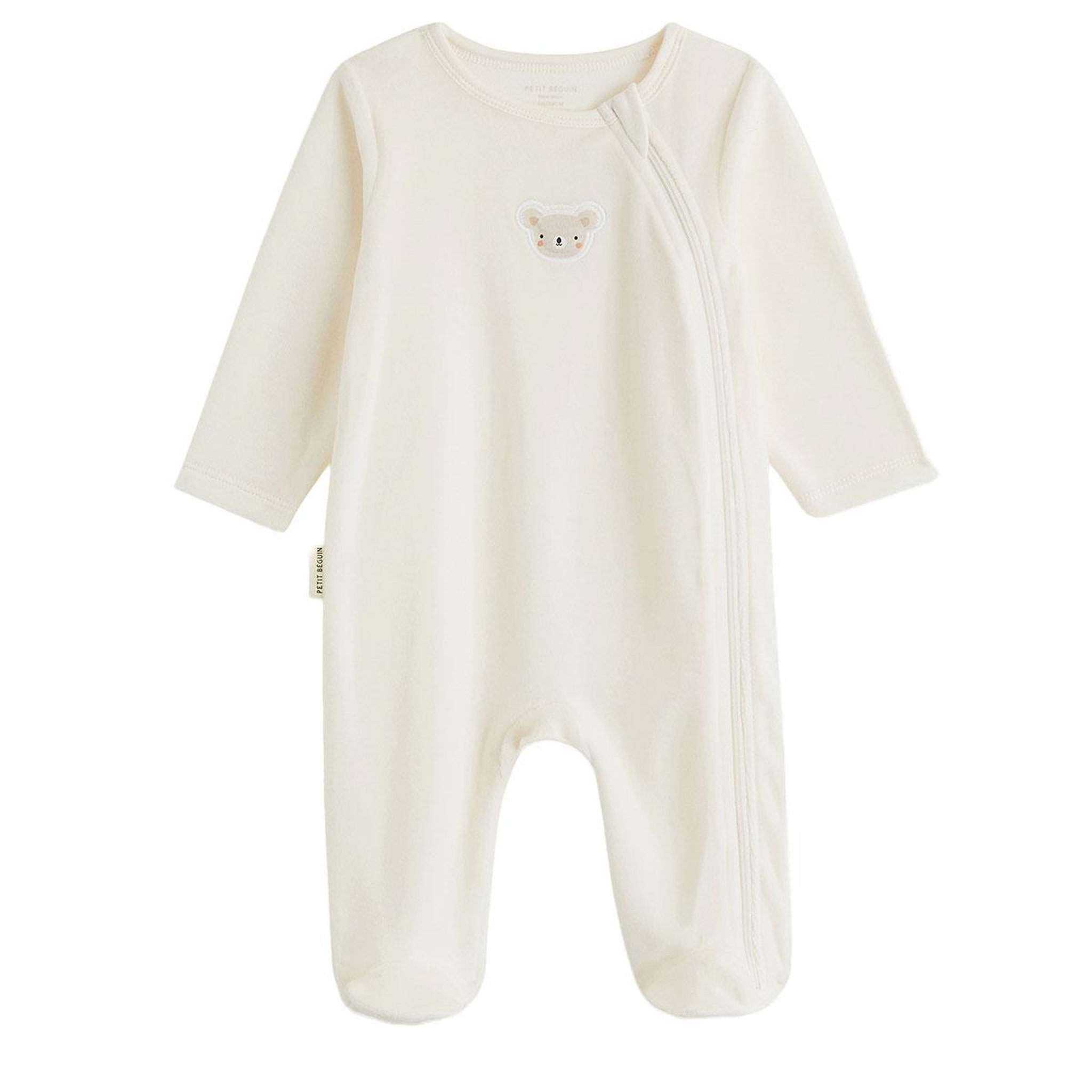 Voir la diapositive 5 : PETIT BEGUIN Lot de 2 pyjamas bébé en velours ouverture zippée