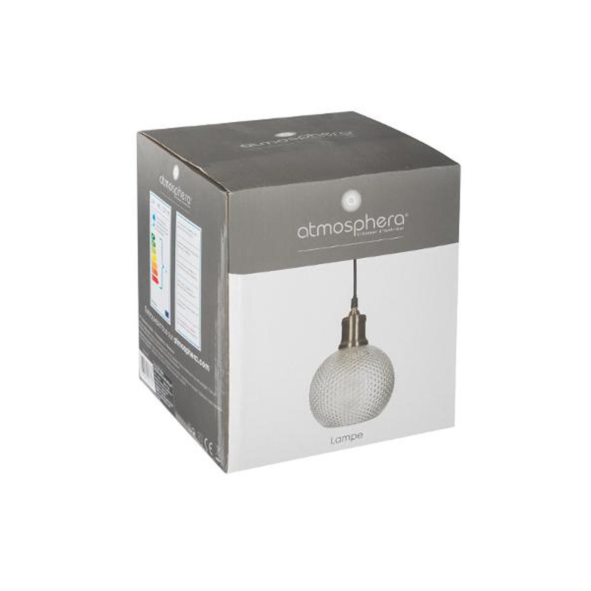 Voir la diapositive 4 : ATMOSPHERA Lampe Suspension Boule en Verre  Iris  19cm Or