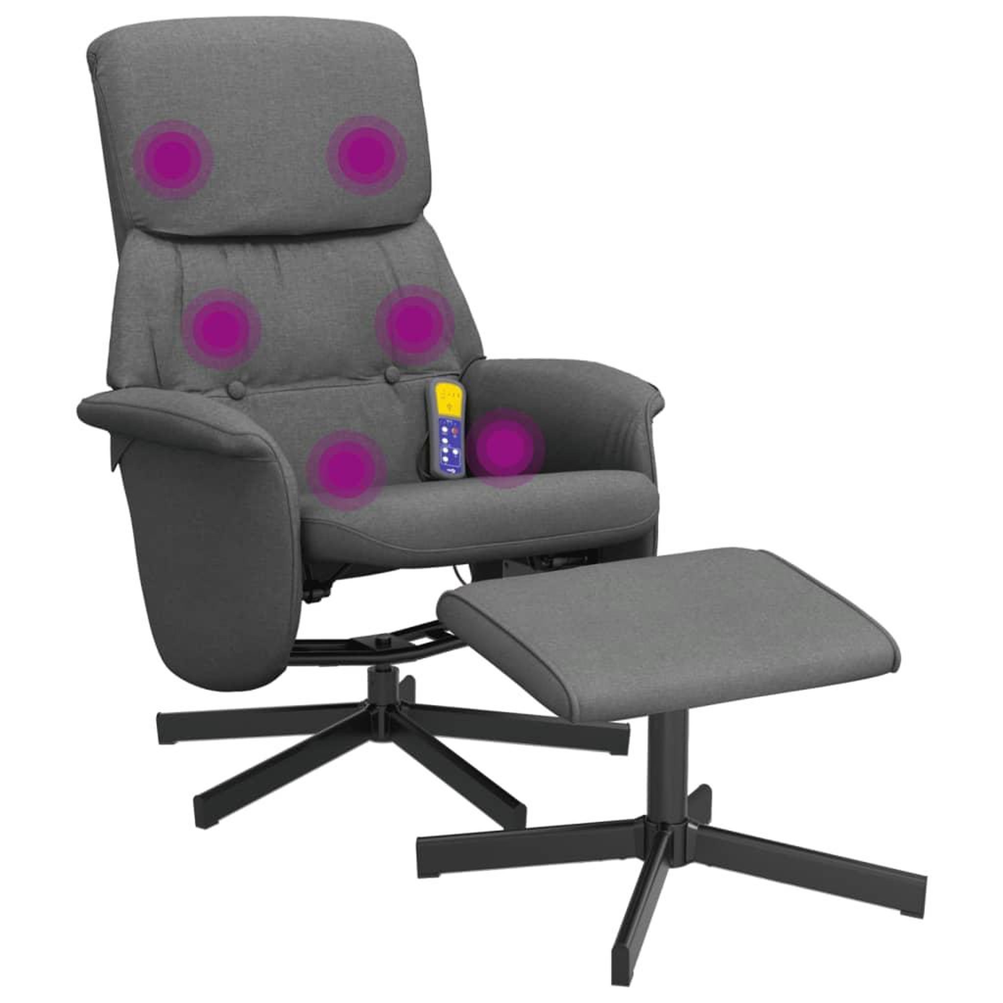 Voir la diapositive 2 : VIDAXL Fauteuil de massage inclinable et repose-pieds gris fonce tissu