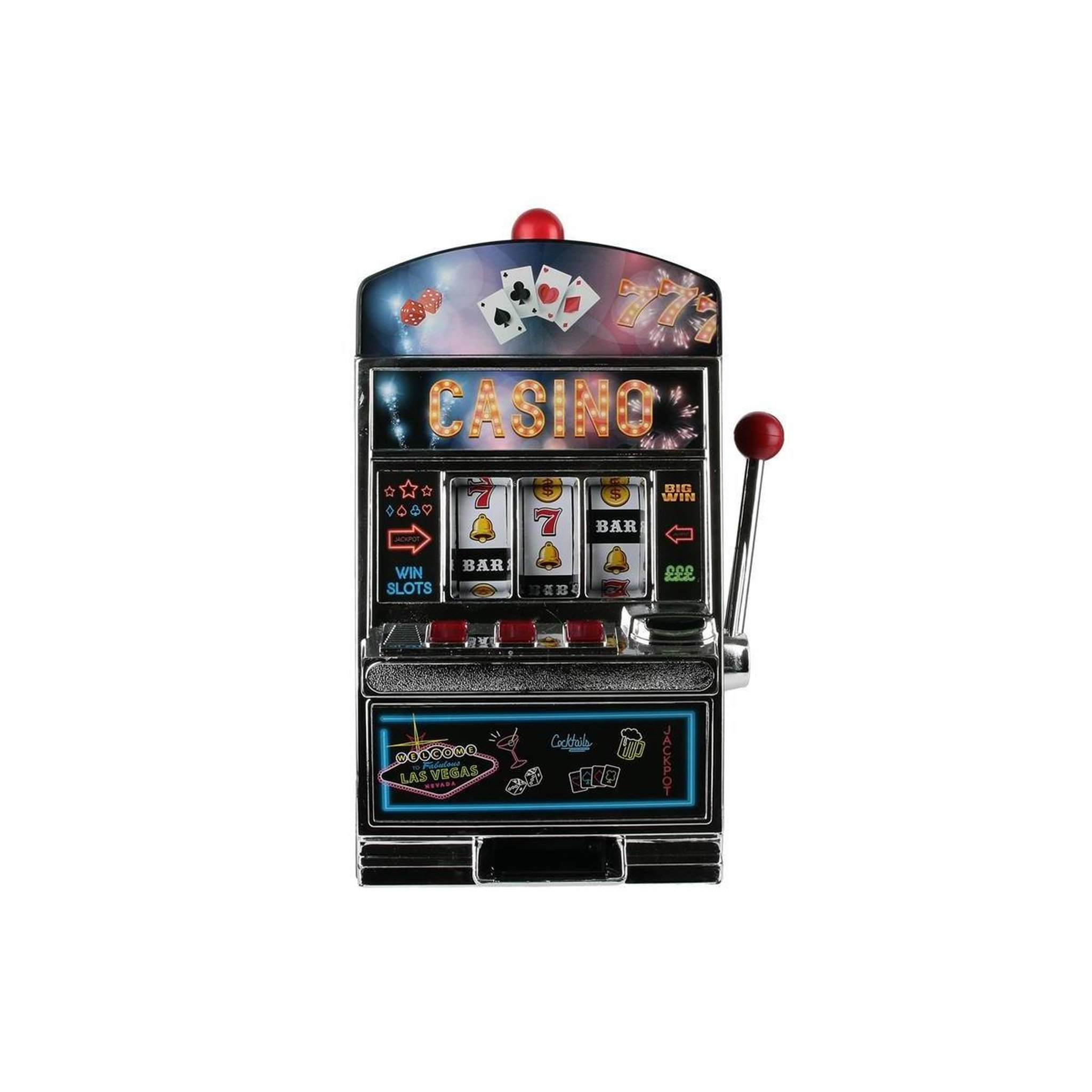 Voir la diapositive 1 : MISTER GADGET Machine à sous  lumineuse  37cm noir
