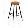 Voir la diapositive 5 : ID MARKET Lot de 2 tabourets de bar ISAURE avec assise effet cuir marron et pieds en métal noir