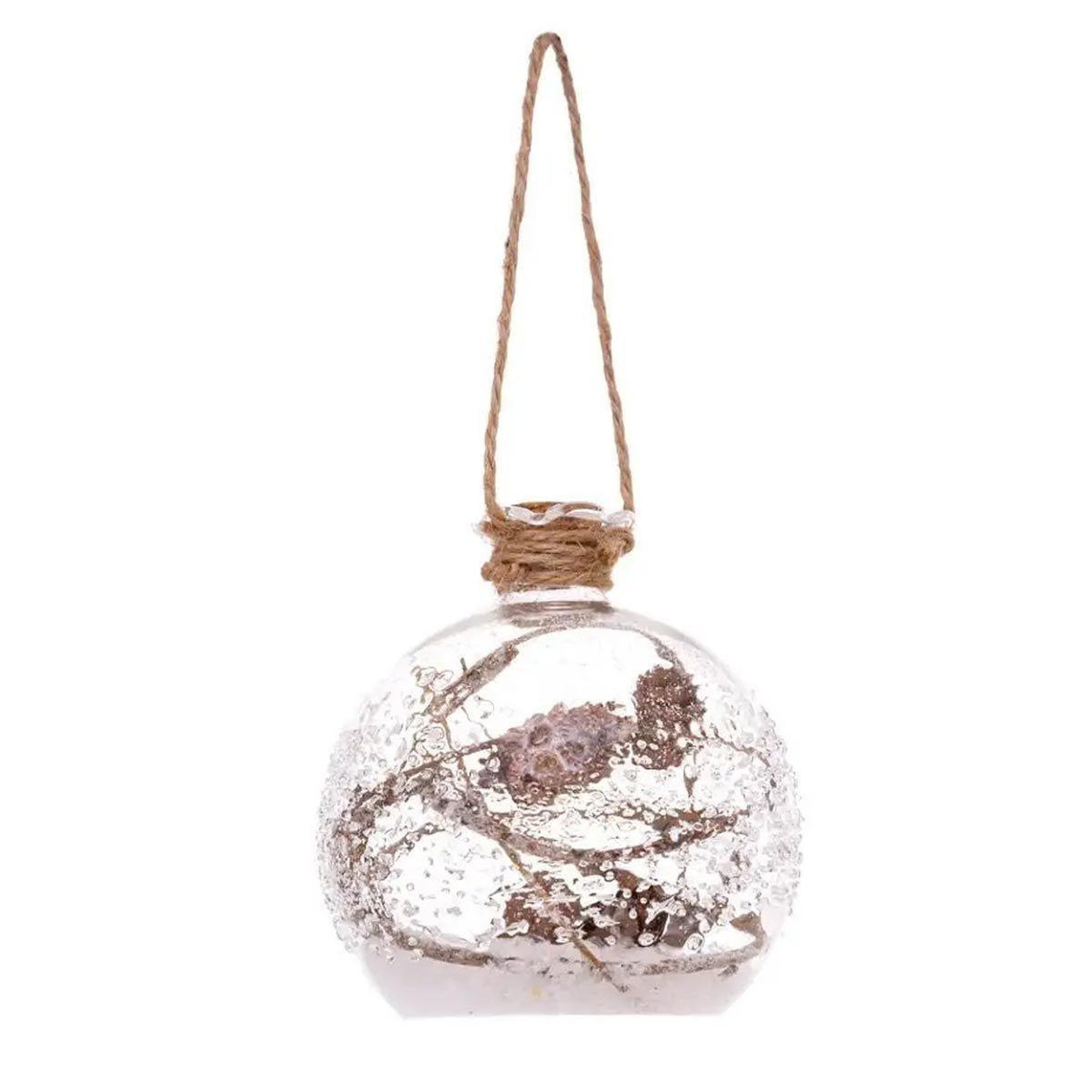 ATMOSPHERA Boule de noël fiole  marron glacé  9cm naturel