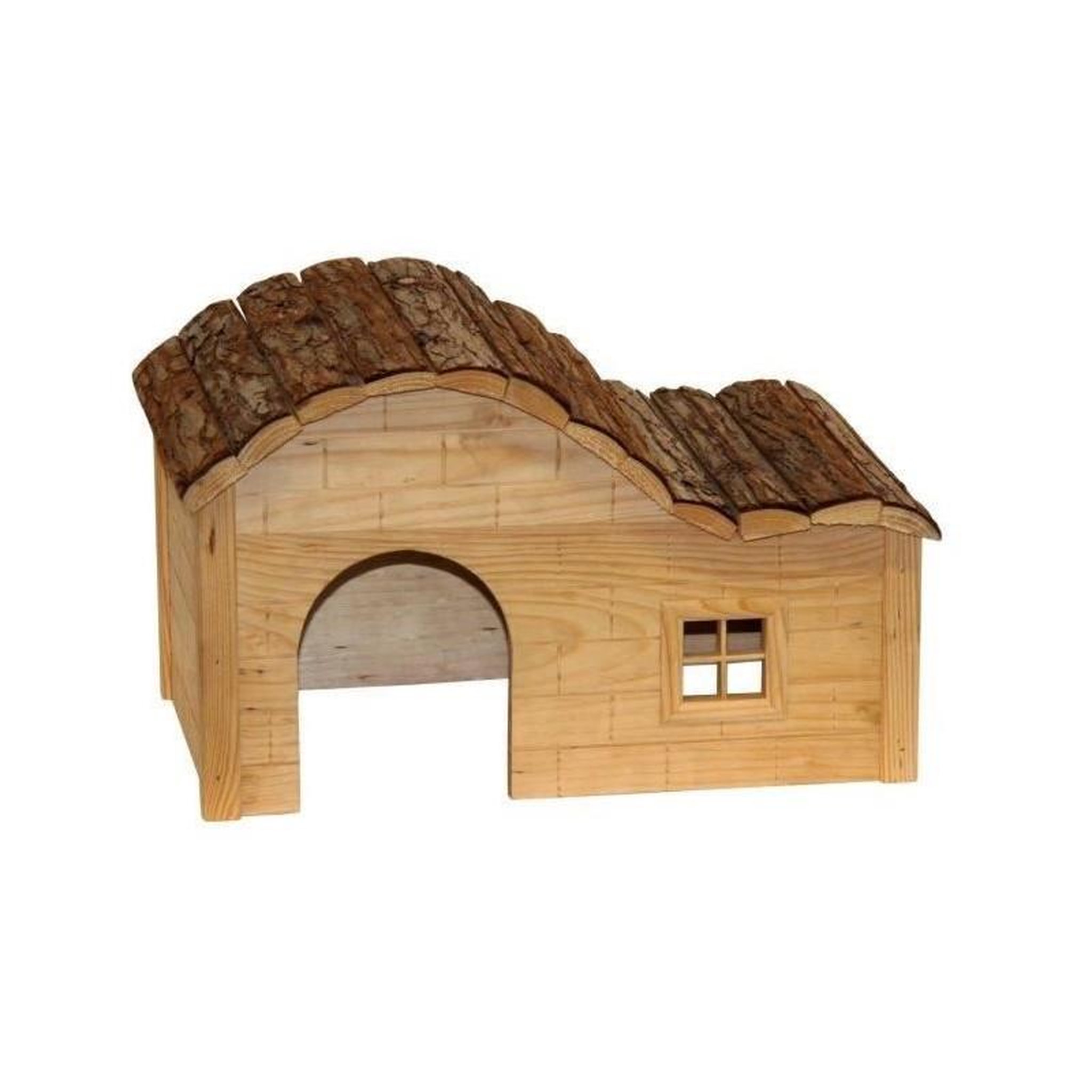 KERBL Maison pour rongeur - KERBL - Nature - Toit galbé - 40 x 25 x 25 cm