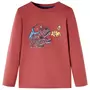 VIDAXL T-shirt enfants a manches longues rouge brule 128
