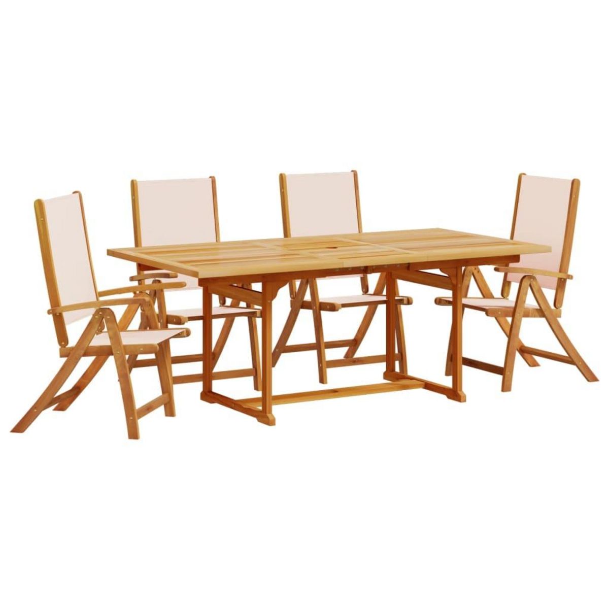 VIDAXL Ensemble a manger de jardin 5pcs bois d'acacia solide textilene