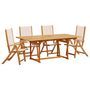Voir la diapositive 2 : VIDAXL Ensemble a manger de jardin 5pcs bois d'acacia solide textilene
