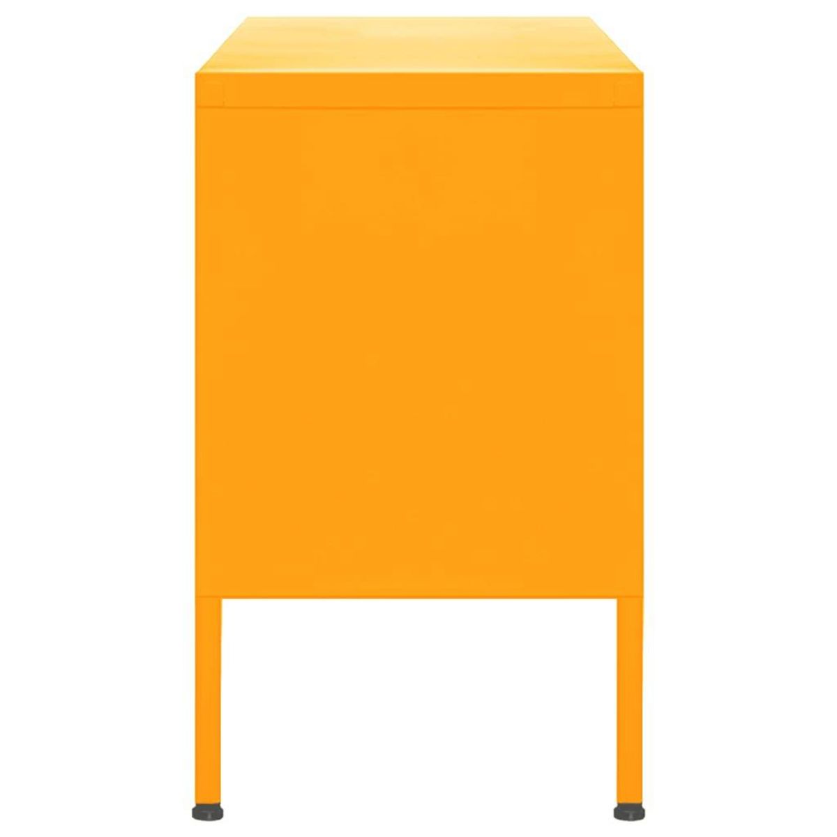 VIDAXL Meuble TV Jaune moutarde 105x35x50 cm Acier