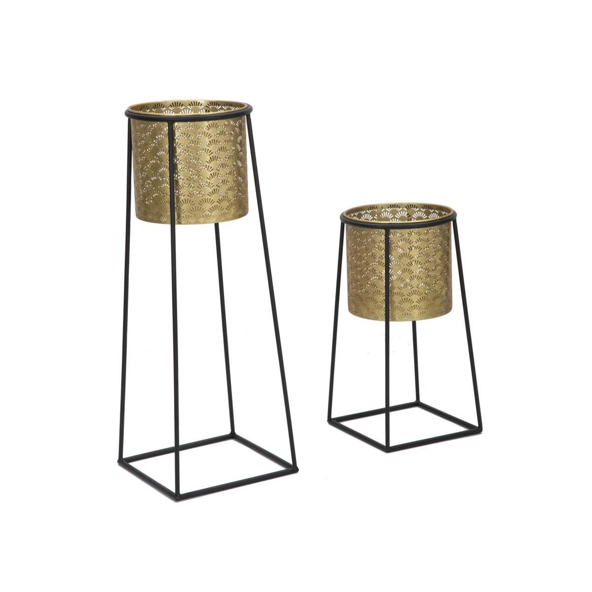 Paris Prix Lot de 2 cache-pots sur pied  velma  70cm or