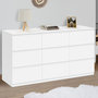 Voir la diapositive 2 : ID MARKET Commode 9 tiroirs TOMI XXL 136 cm bois blanc