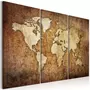 Paris Prix Tableau Imprimé  World Map : Brown Texture 