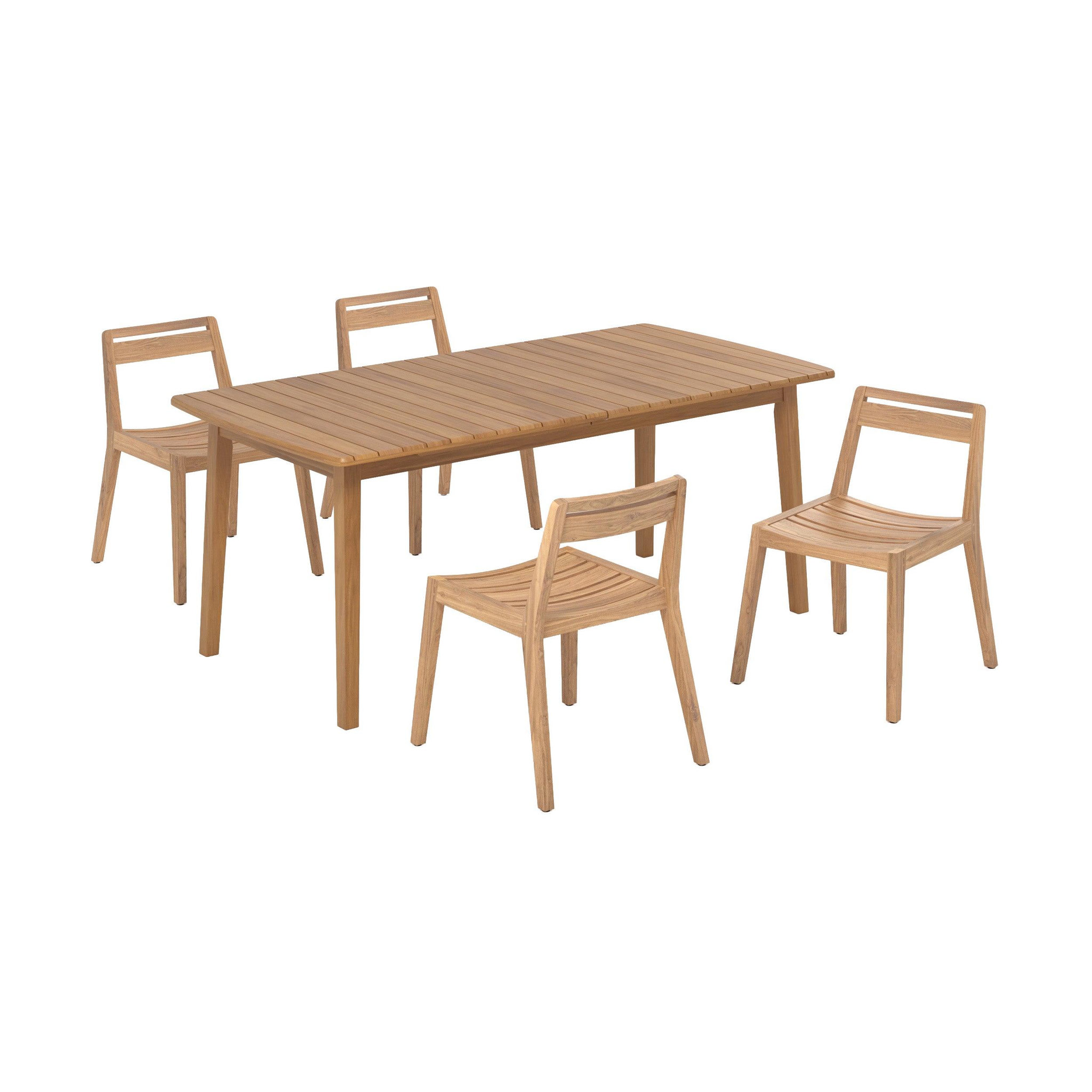 Voir la diapositive 1 : MAISON PAVANE Table extensible et chaises de jardin en bois 4 personnes-alona