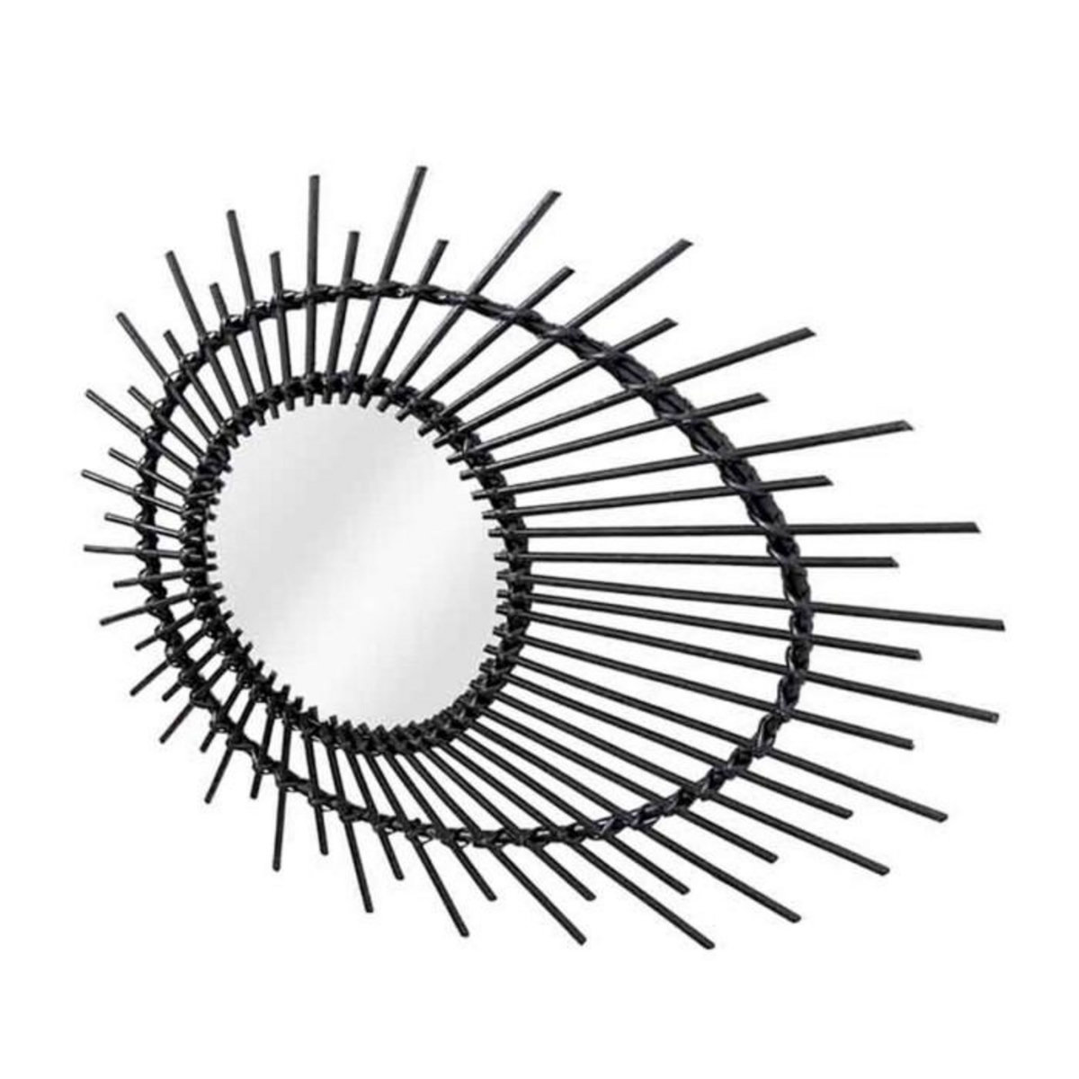 Paris Prix Miroir Mural Design en Rotin  Aina  58cm Noir