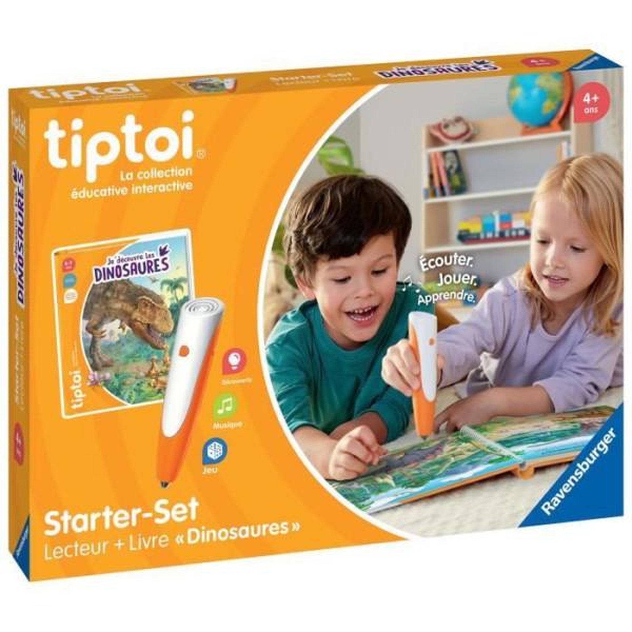 RAVENSBURGER Tiptoi starter dino, lecteur et livre, 00175, a partir de 5 ans, ravensburger