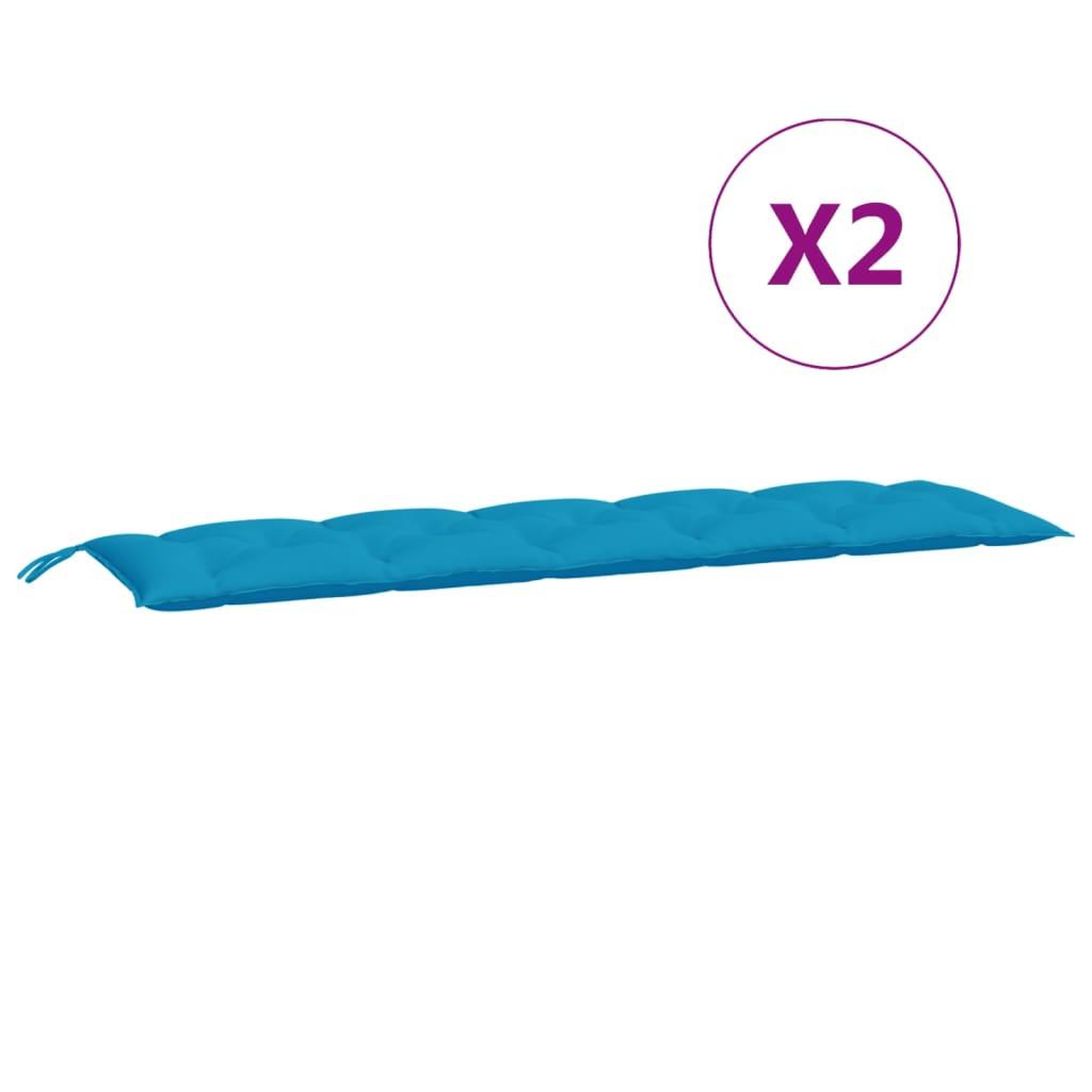 Voir la diapositive 5 : VIDAXL Coussins de banc de jardin lot de 2 bleu clair tissu Oxford