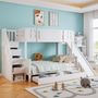 Voir la diapositive 4 : MERAX Lit superposé 90x200cm bois et mdf coloris blanc