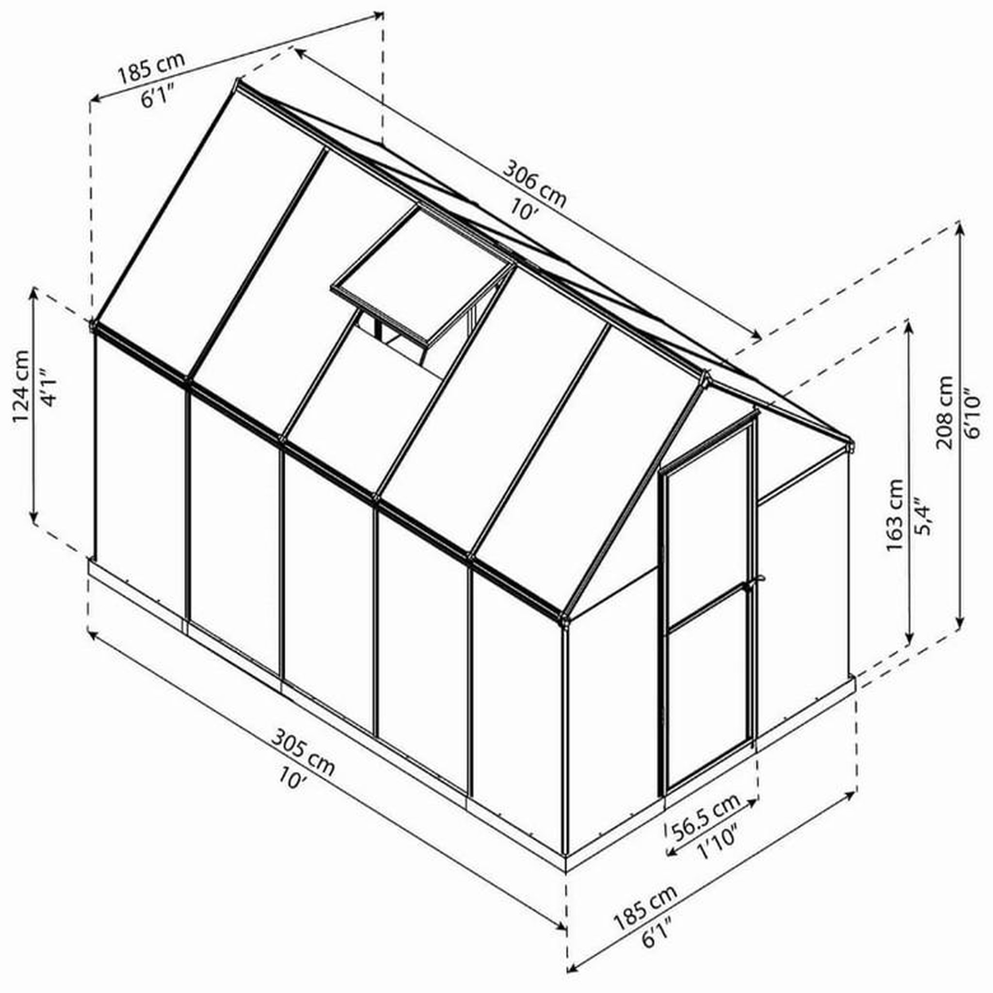 Voir la diapositive 2 : Palram Serre de jardin 5,4m² vert - 701633