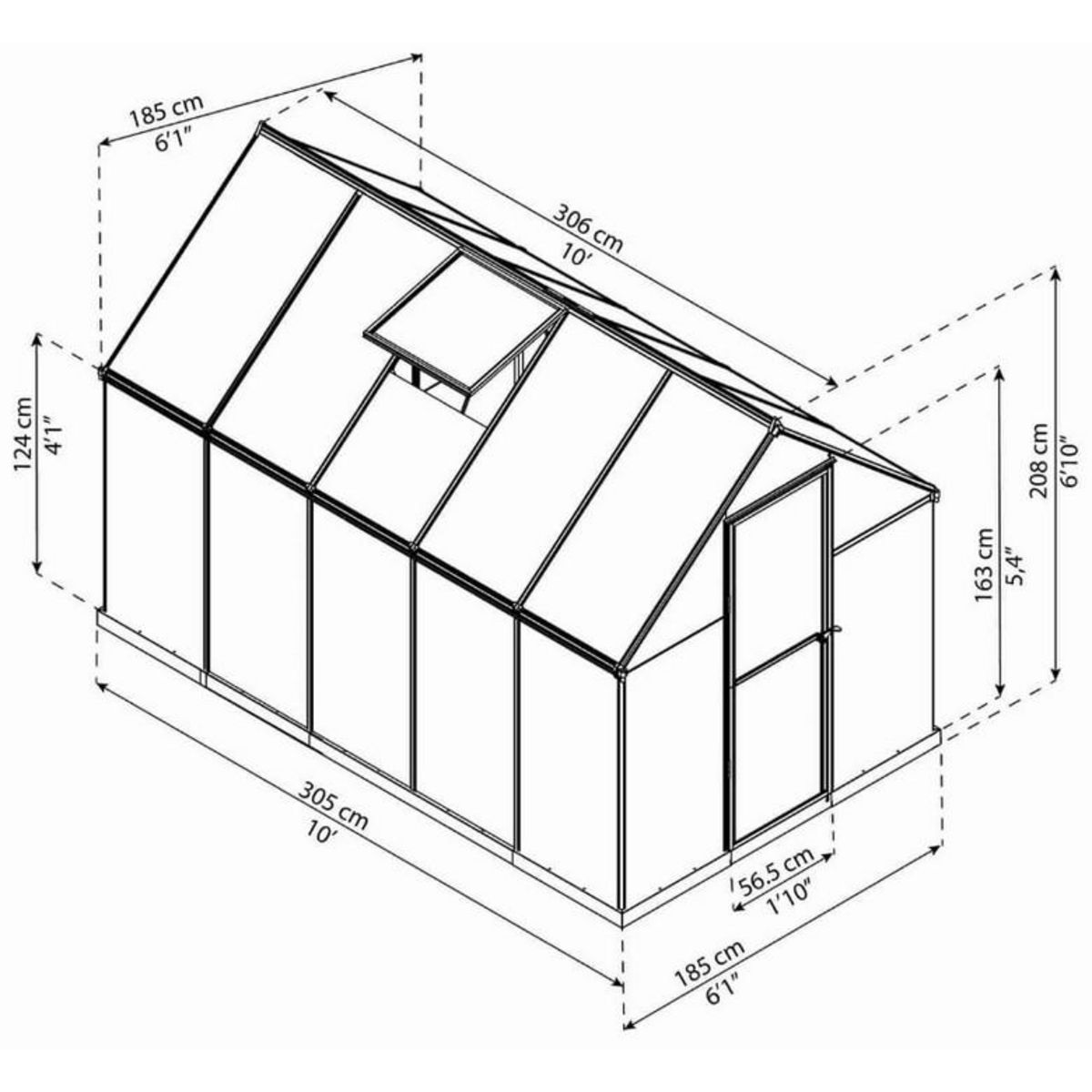 Palram Serre de jardin 5,4m² vert - 701633