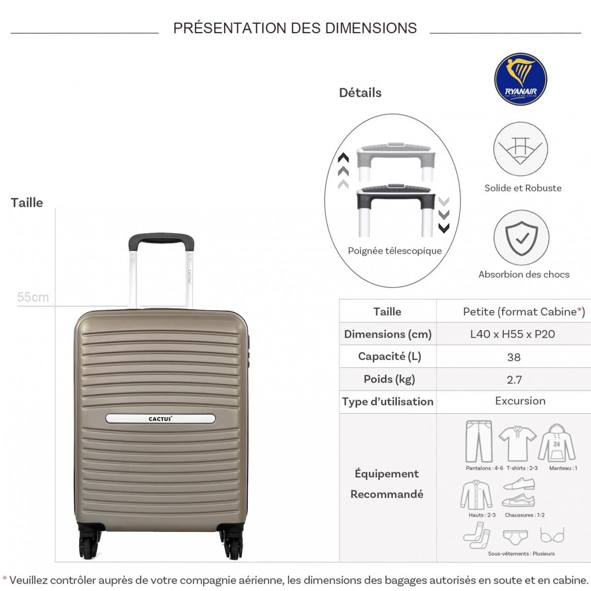 Cactus Valise cabine rigide 55cm