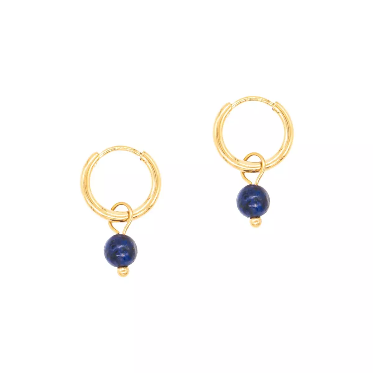 SLOYA Boucles d'oreilles créoles Serena en pierres Lapis-lazuli
