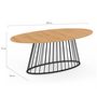 Voir la diapositive 4 : ID MARKET Table à manger ovale YUNA 10 personnes plateau bois et pied filaire en métal noir 200 cm