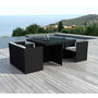 Voir la diapositive 4 : Paris Prix Table & 4 Fauteuils de Jardin  Rocha  115cm Noir & Écru