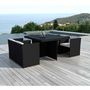 Voir la diapositive 4 : Paris Prix Table & 4 Fauteuils de Jardin  Rocha  115cm Noir & Écru