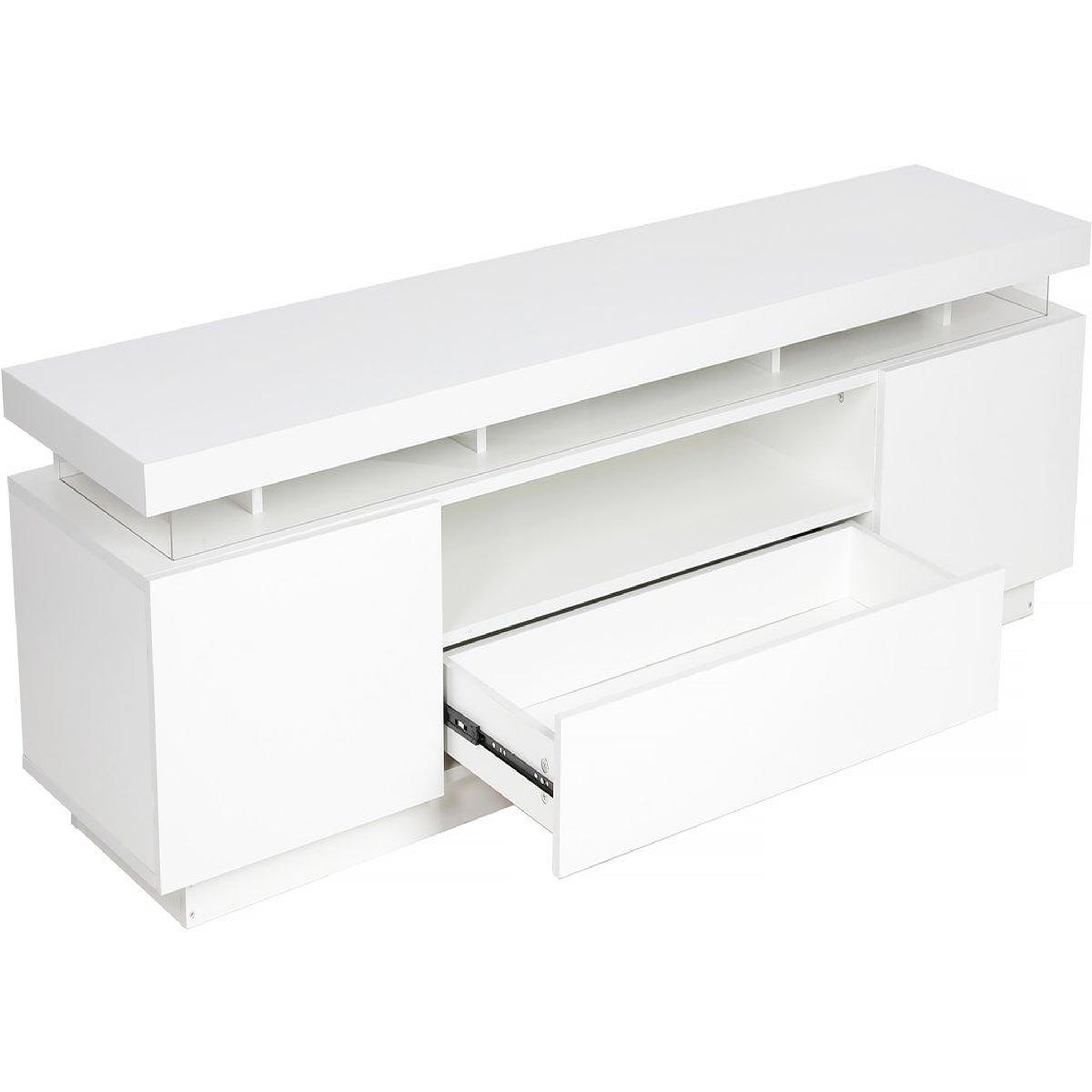 Voir la diapositive 3 : Habitat et Jardin Meuble TV LED Laqué  Ruth  - 165 x 40 x 49 cm - Blanc