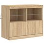 Voir la diapositive 3 : VIDAXL Buffet avec lumieres LED chene sonoma 81x37x67 cm