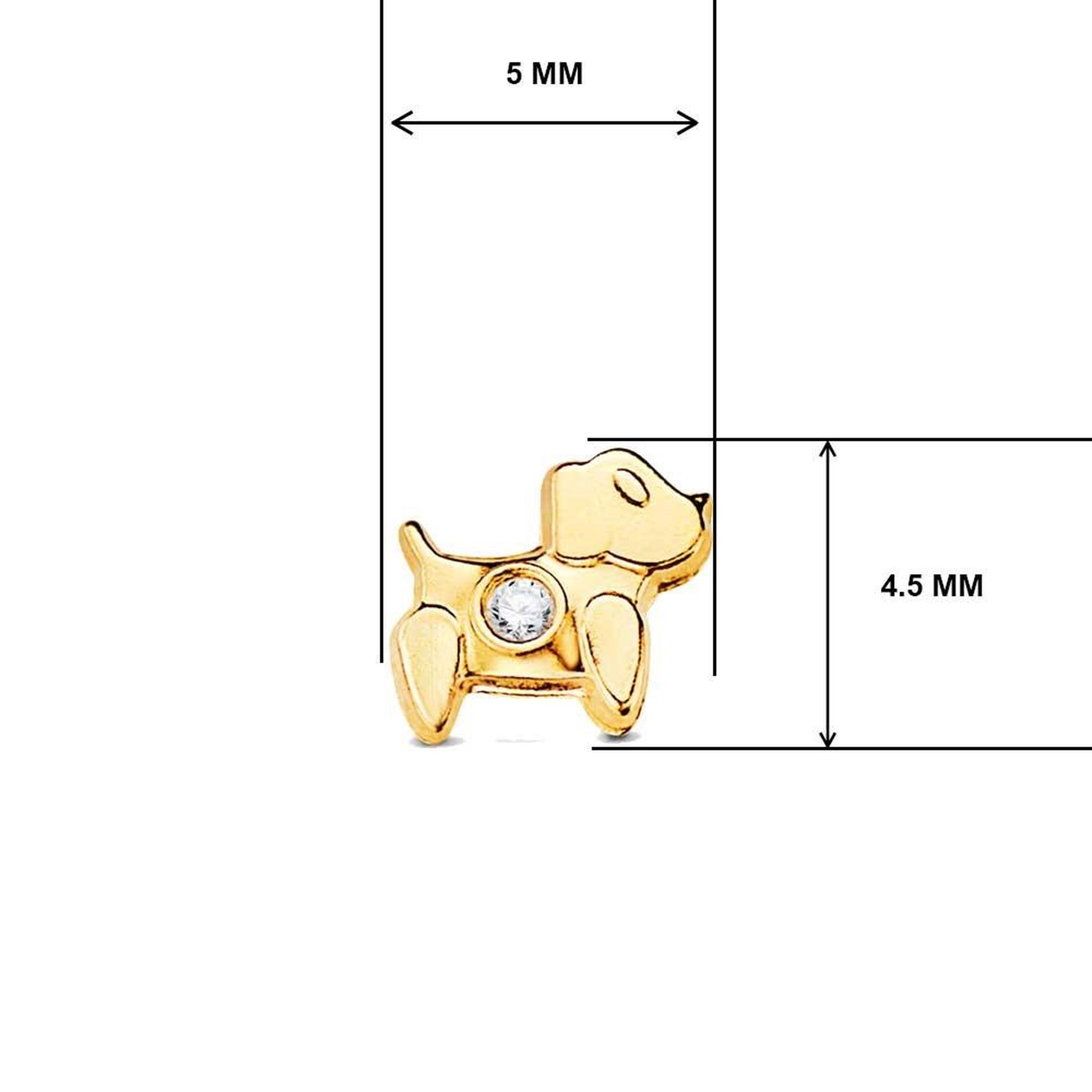 Voir la diapositive 3 : L'ATELIER D'AZUR Boucles d'Oreilles Or 18 Carats 750/000 Jaune Motif Chiens
