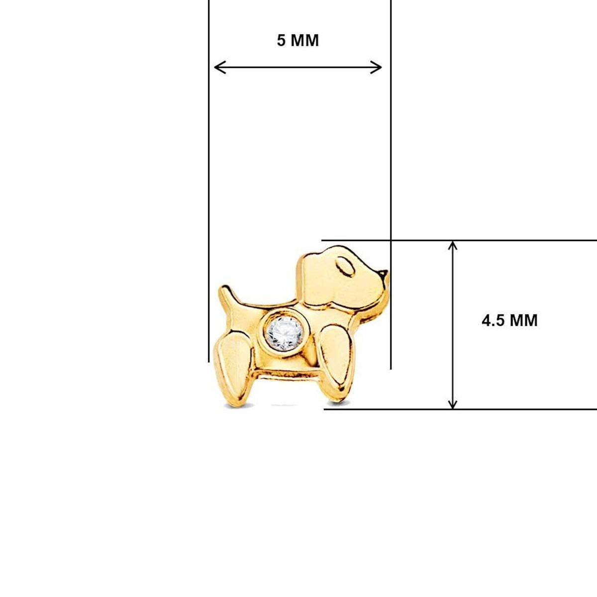 L'ATELIER D'AZUR Boucles d'Oreilles Or 18 Carats 750/000 Jaune Motif Chiens