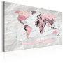 Voir la diapositive 1 : Paris Prix Tableau Imprimé  World Map : Pink Continents