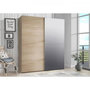 Voir la diapositive 3 : MARKET24 Armoire 2 portes coulissantes avec miroir - Chene sonoma - L 170,3 x P 61,2 x H 190,5 cm - ULOS