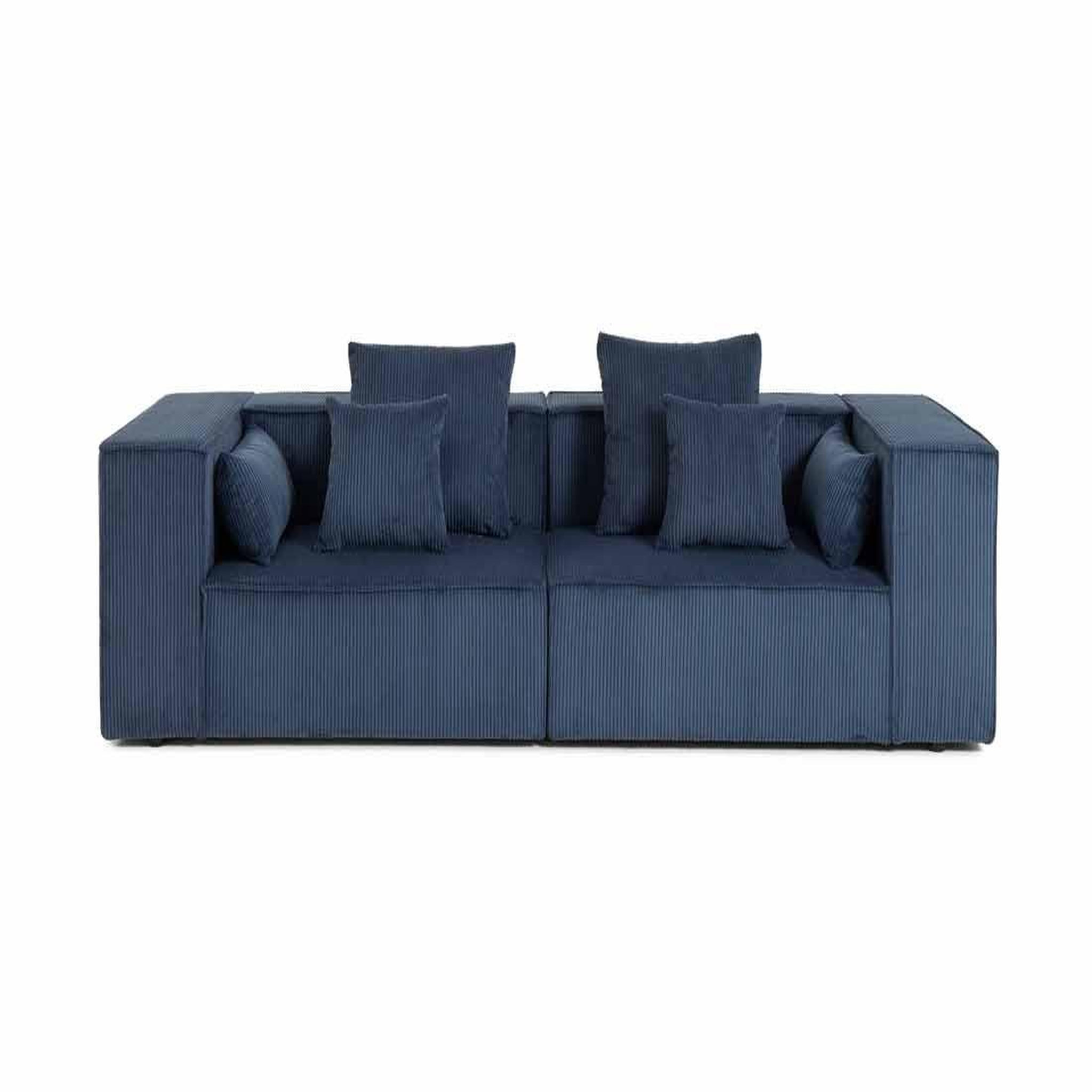 Voir la diapositive 1 : BEST MOBILIER Colombine - canapé modulable droit - 2 places - en velours côtelé