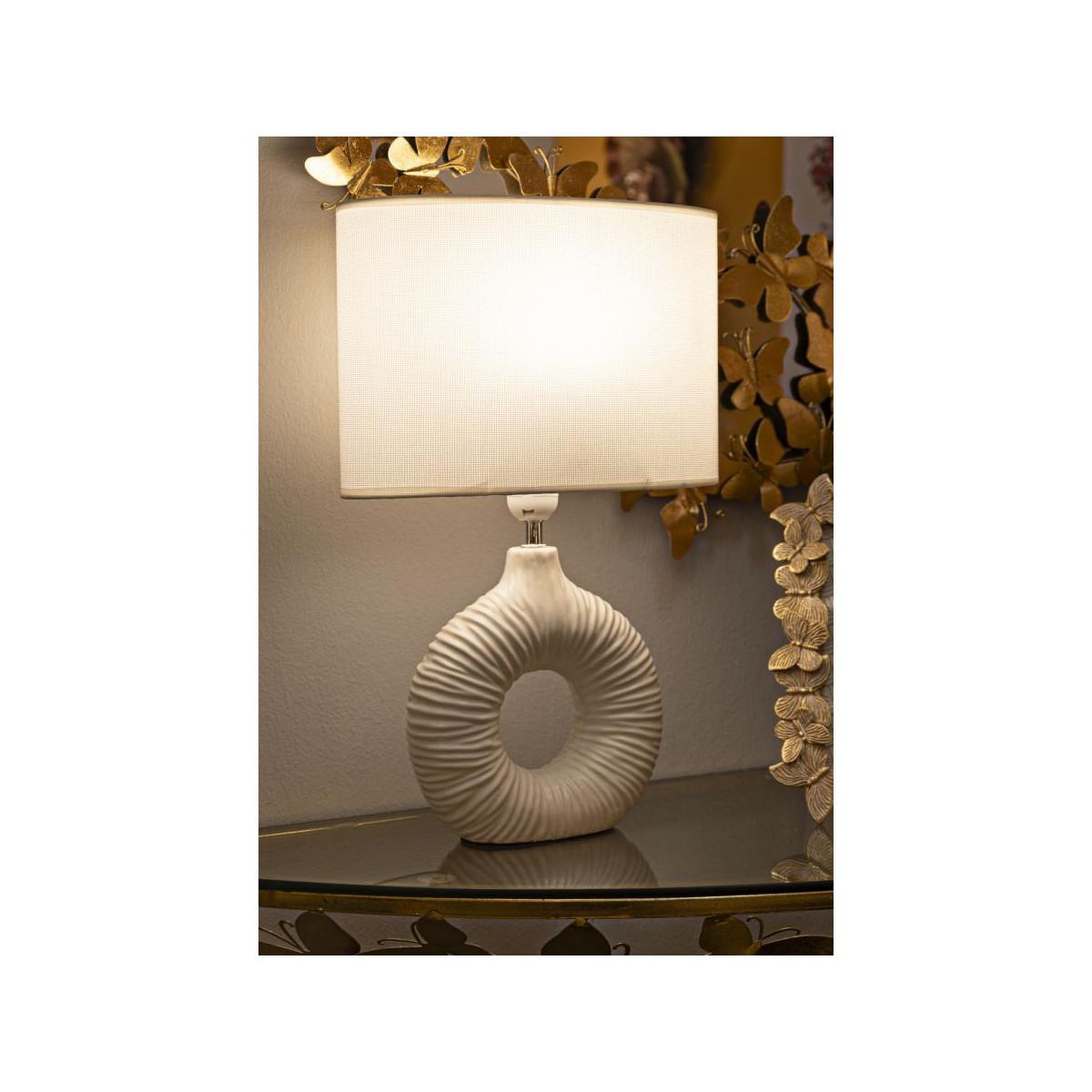 Voir la diapositive 6 : Paris Prix Lampe à poser en céramique  seta  43cm blanc